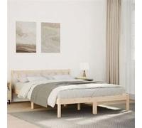 vidaXL Cadre de lit extra long sans matelas 160x210 cm bois massif pin, lit, meuble de chambre à coucher, lit en bois, lit 852436 Marron G