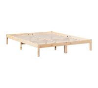 vidaXL Cadre de lit Extra Long sans Matelas 160x220 cm Bois Massif pin, lit, Meuble de Chambre, lit en Bois, lit Double, Cadre de lit en Bois, sommier