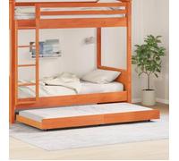 vidaXL Cadre de lit Finition cirée marron Bois massif 90 x 190 cm 873429