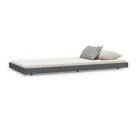 Vidaxl Cadre De Lit Gris 75x190 Cm Bois De Pin Massif Marron