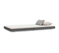 Vidaxl Cadre De Lit Gris 90x200 Cm Bois De Pin Massif Marron