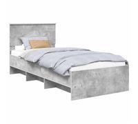 vidaXL Cadre de lit Gris béton 120 x 123 cm Bois d'ingénierie, Cadre de lit en Bois rectangulaire, Meuble de Chambre Moderne, Solutions de Sommeil durables, Design Minimaliste pour la déco Urbaine