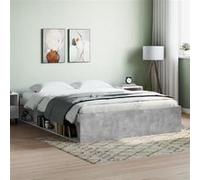 vidaXL Cadre de lit gris béton 140x190 cm 3203904 Gris G