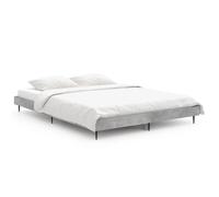 Vidaxl Cadre De Lit Gris Béton 140x190 Cm Bois D'ingénierie Gris