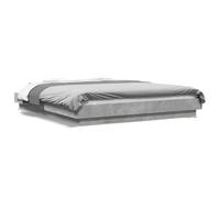 vidaXL Cadre de lit Gris béton 160x200 cm Bois d'ingénierie, Meuble de Chambre à Coucher, sommier, lit de Palette, lit, lit Double, lit à Panneaux