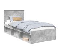 vidaXL Cadre de lit Gris Béton 90 x 190 cm Bois d'ingénierie, Un cadre de lit moderne, design rectangulaire et matériaux durables pour un intérieur stylé et fonctionnel, parfait pour n'importe quel es