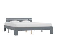 vidaXL Cadre de lit Gris Bois de pin massif 160 x 200 cm