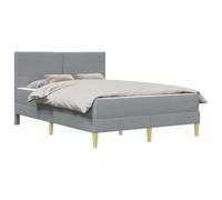 vidaXL Cadre de lit Gris clair 120 x 190 cm Polyester – Robuste, chambre moderne