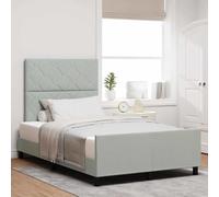 vidaXL Cadre de lit Gris Clair 120x190 cm Velours