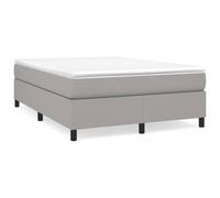 Cadre de lit sans matelas gris clair 140x190 cm tissu gris clair