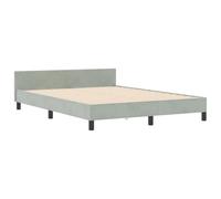 vidaXL Cadre de Lit Gris Clair 140x190 cm Velours