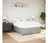 vidaXL Cadre de lit Gris Clair 140x190 cm Velours, sommier, Cadre de lit Plateforme, Cadre de lit rembourré, Meuble de Chambre à Coucher