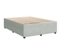 vidaXL Cadre de lit Gris Clair 140x190 cm Velours, sommier, Cadre de lit Plateforme, Cadre de lit rembourré, Meuble de Chambre à Coucher