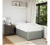 Vidaxl Cadre De Lit Gris Clair 90x190 Cm Velours Gris