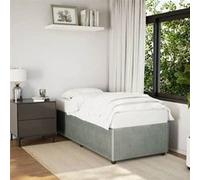 vidaXL Cadre de lit Gris clair 90x190 cm Velours, sommier, plateforme, rembourré