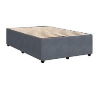 vidaXL Cadre de lit Gris foncé 120x190 cm Velours, sommier, Cadre de lit Plateforme, Cadre de lit rembourré, Meuble de Chambre à Coucher