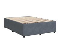 vidaXL Cadre de lit rembourré 140x190 cm velours gris foncé avec sommier plateforme