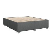 vidaXL Cadre de lit Gris foncé 200 x 200 cm Tissu, sommier, Cadre de lit Plateforme, Cadre de lit rembourré, Meuble de Chambre à Coucher