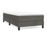 3120743 vidaXL Sommier à ressorts de lit Gris foncé 90x190 cm Velours