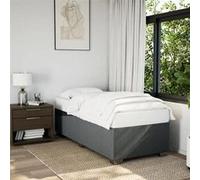 vidaXL Cadre de lit rembourré 90x200 cm Tissu Gris foncé avec sommier plateforme