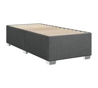 vidaXL Cadre de lit Gris foncé 90x200 cm Tissu, sommier, Cadre de lit Plateforme, Cadre de lit rembourré, Meuble de Chambre à Coucher
