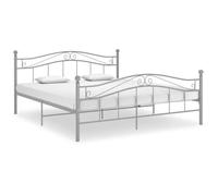 vidaXL Cadre de lit sommier à lattes double adulte 160x200 cm gris métal