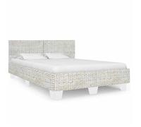 vidaXL Cadre de lit Gris Rotin naturel 160 x 200 cm