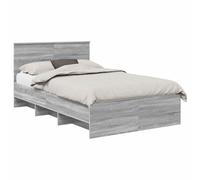 vidaXL Cadre de lit Gris Sonoma 120 x 123 cm Bois d'ingénierie