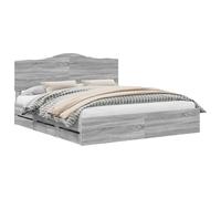 vidaXL Cadre de lit Gris Sonoma 180 x 200 cm Bois Ingénierie, Chambre, Rectangulaire, Moderne, Idées de mobilier économes d'espace pour un design contemporain, minimaliste et des solutions de rangemen