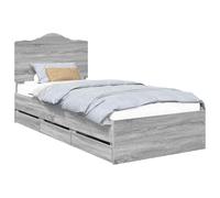 vidaXL Cadre de lit Gris Sonoma 75 x 190 cm Bois Ingénierie, Chambre, Rectangulaire, Moderne, Idées de mobilier économes d'espace pour un design contemporain, minimaliste et des solutions de rangement