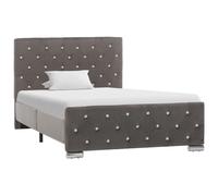 Vidaxl Cadre De Lit Gris Velours 100x200 Cm Gris