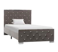 vidaXL Cadre de lit Gris Velours 90x200 cm