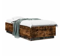 vidaXL Cadre de lit LED chêne fumé 80 x 200 cm Bois d'ingénierie