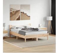 vidaXL Cadre de Lit, Lit Double avec Sommier à Lattes, Lit Adulte, Meuble Chambre à Coucher, Moderne, 140x190 cm Bois de Pin 844741
