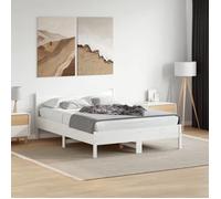 vidaXL Cadre de lit double avec sommier à lattes, bois blanc 140x190 cm 844742