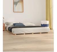 vidaXL Cadre de Lit, Lit Double avec Sommier à Lattes, Lit Adulte, Meuble de Chambre à Coucher Intérieur, Marron 160x200 cm 824578
