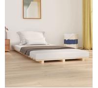 vidaXL Cadre de lit 90x190 cm Bois de pin massif – Lit double avec sommier à lattes Marron 824588