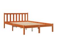 vidaXL Cadre de Lit, Lit Double avec Sommier à Lattes, Lit Adulte, Meuble de Chambre à Coucher, Moderne, Cire Marron 120x200 cm Bois de Pin Massif