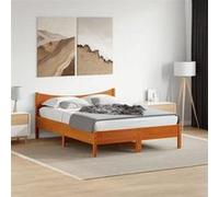 vidaXL Cadre de Lit, Lit Double avec Sommier à Lattes, Lit Adulte, Meuble de Chambre à Coucher, Moderne, Cire Marron 120x200 844732 Marron G