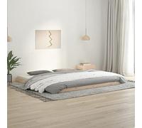 vidaXL Cadre de Lit, Lit Double avec Sommier à Lattes, Lit Adulte, Meuble de Chambre à Coucher, Moderne, 200x200 cm Bois de Pin Massif