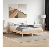 vidaXL Cadre de lit double avec sommier à lattes 140x200 cm Bois de pin massif