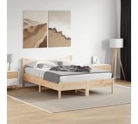 Cadre de lit sans matelas 140x200 cm bois massif de pin Marron G