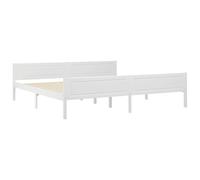 Cadre de lit - VIDAXL - Bois de pin massif - Blanc - 200x200 cm - Contemporain - Design