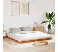 vidaXL Cadre de lit sans matelas cire marron 200x200cm bois pin massif