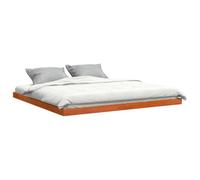 vidaXL Cadre de Lit, Lit Double avec Tête de Lit, Lit Adulte, Meuble de Chambre à Coucher, Moderne, Cire Marron 200x200 cm Bois de Pin Massif