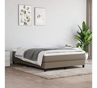 3120512 vidaXL Sommier à ressorts de lit Taupe 140x190 cm Tissu