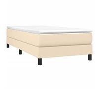 vidaXL Cadre de Lit, Lit Rembourré avec Pieds, Lit Simple avec Sommier à Lattes, Lit Adulte de Chambre à Coucher, Moderne, Crème 80x200 cm Tissu