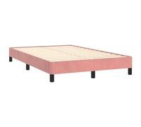 vidaXL Cadre de lit rembourré velours – Lit double moderne – Sommier à lattes – Rose 120x190 cm
