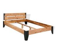 vidaXL Cadre de Lit, Lit Rembourré avec Sommier à Lattes, Lit Double, Lit Adulte de Chambre à Coucher, Moderne, Bois d'Acacia Massif et Acier 152x203 cm Marron G