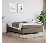 Cadre de lit sans matelas taupe 140x190 cm tissu